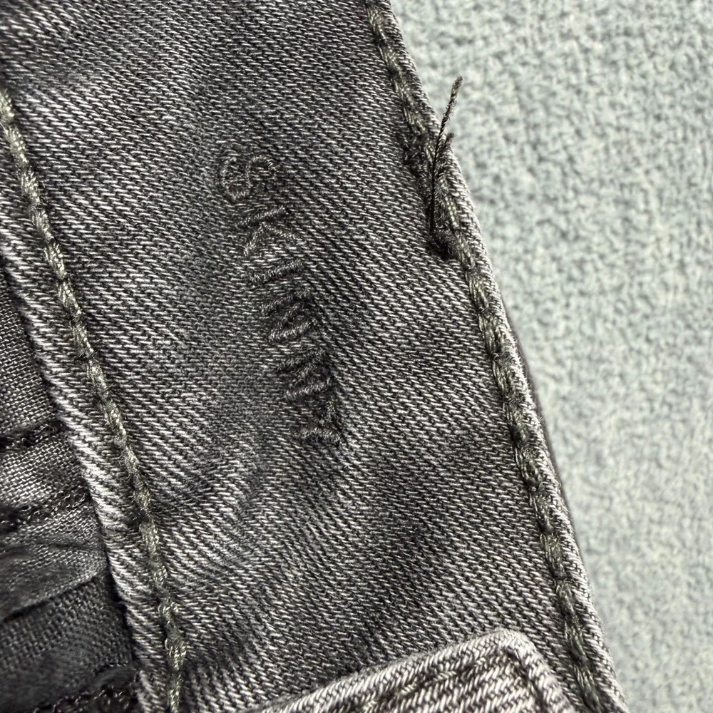 American Eagle Jeans Mens 32x32 Black Airflex+ Distressed Ripped Skinny Stretch